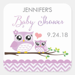 Pegatina Lechuza Baby Shower Etiqueta Chica de che