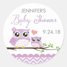 Pegatina Lechuza Baby Shower Etiqueta Chica de che