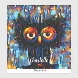 Pegatina Lechuza brillante y sabia