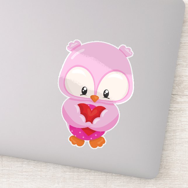Pegatina Lechuza Cuta, Lechuza Pequeña, Lechuza Enamorada,  (Detalle)