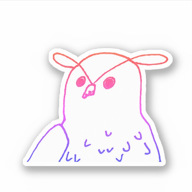 Pegatina Lechuza de Pájaro Pink Woodland (Anverso)