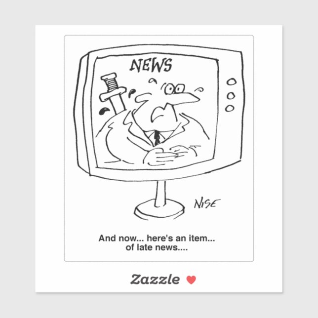 Pegatina Lector de noticias con Late News en Television Per (Hoja)