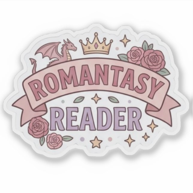 Pegatina Lector de Romantasy - amante de la lectura (Anverso)