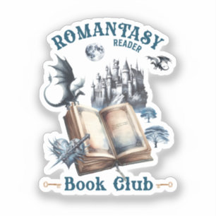 Pegatina Lector romántico Dragon Book Club Castle