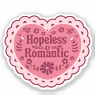 Pegatina Lector romántico sin esperanza amante del libro de