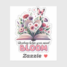 Pegatina Leer ayuda a que tu mente florezca