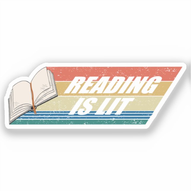 Pegatina Leer es ligero - Leer libros Vintage Retro (Anverso)