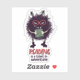 Pegatina Leer es un boleto para un profesor de aventuras di