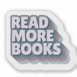 Pegatina Leer Más Libros Sticker de Tipografía Retro