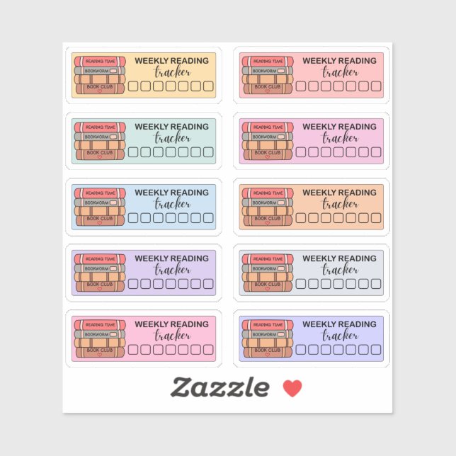 Pegatina Leer semanalmente el planificador de libros del ra (Hoja)