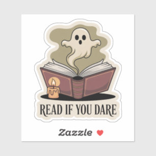 Pegatina Leer Si Te Atreves - Fantasma De Libros Acogedores