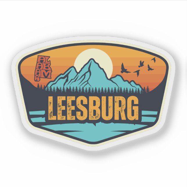 Pegatina Leesburg, Alabama (Anverso)