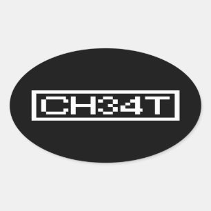 PEGATINA LEET CHEAT OVAL