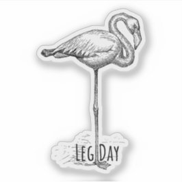 Pegatina Leg Day Elegant Flamingo Fun Fitness