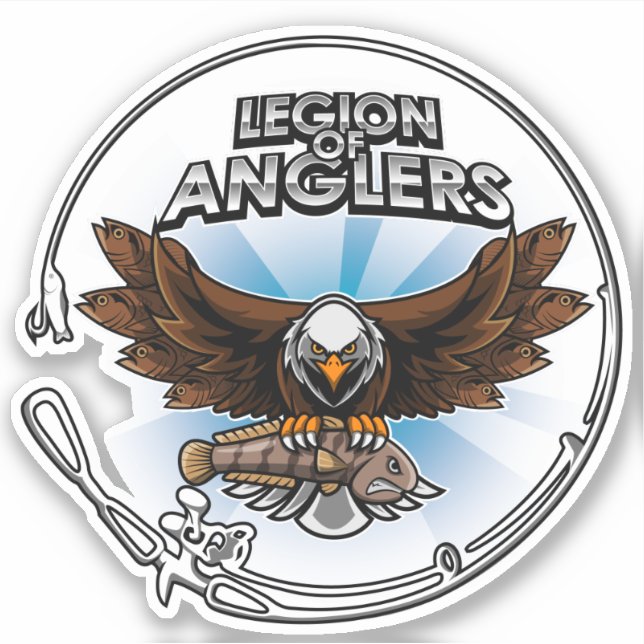 Pegatina Legión De Anglers Blue Vinyl Decal (Anverso)
