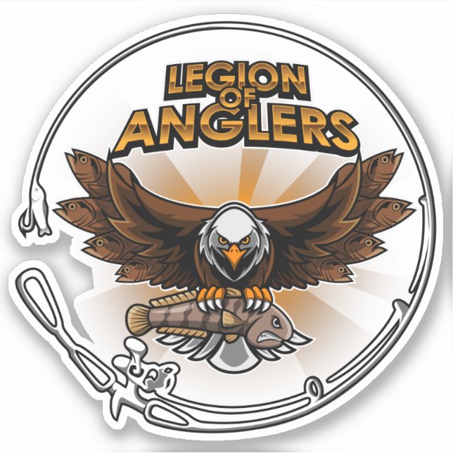 Pegatina Legión De Anglers Gold Vinyl Decal (Anverso)