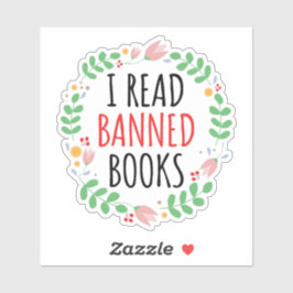 Pegatina Leí Libros Prohibidos Cita divertida