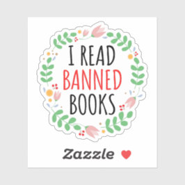 Pegatina Leí Libros Prohibidos Cita divertida