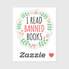 Pegatina Leí Libros Prohibidos Cita divertida