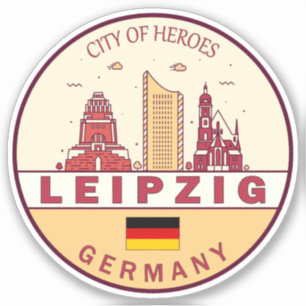 Pegatina Leipzig Alemania City Skyline Emblem