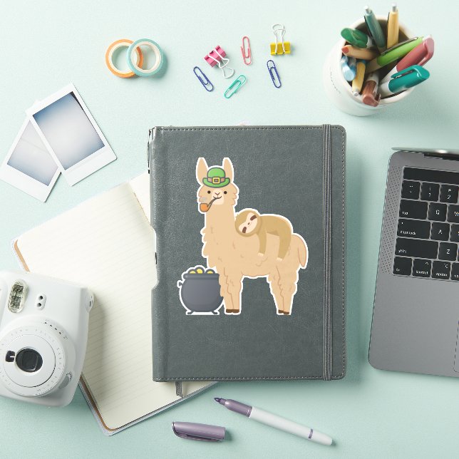 Pegatina Lema adorable relajándose en una Llama que celebra (Funda para iPad)