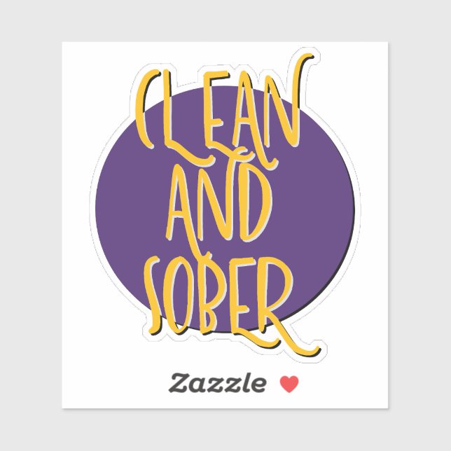 Pegatina Lema De 12 Paso Limpio Y Sobrio (Hoja)