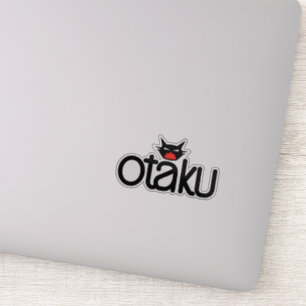 Pegatina Lema Divertido Gato Otaku