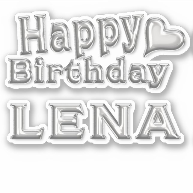 Pegatina Lena Happy Birthday silver Aufkleber Sticker (Anverso)