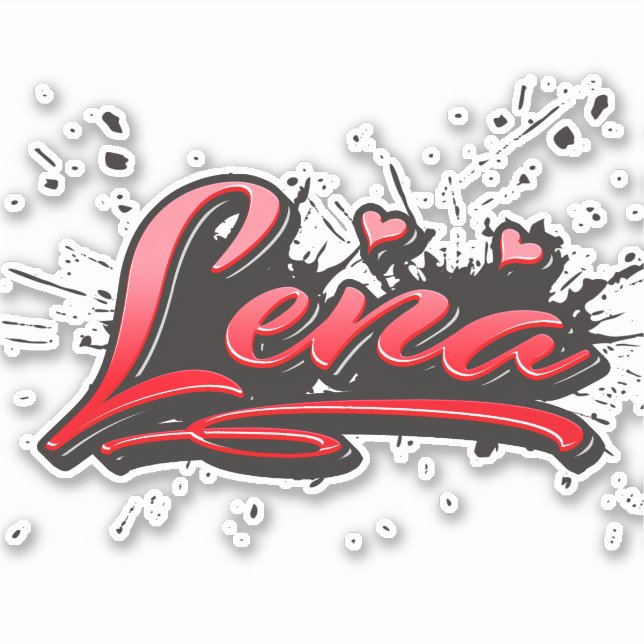 Pegatina Lena red Heart Graffiti Aufkleber Sticker (Anverso)