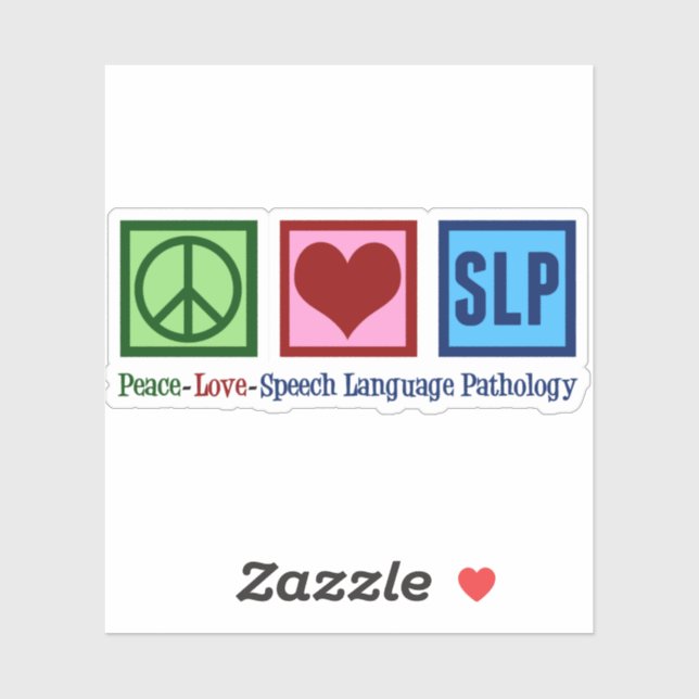 Pegatina Lenguaje de voz Patología Paz Amor SLP (Hoja)
