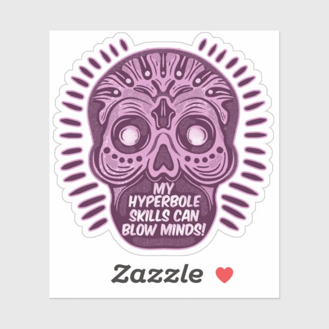 Pegatina LENGUAJE INGLÉS divertido hiperbólico (Hoja)