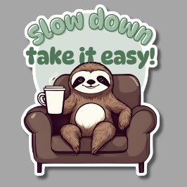 Pegatina Lenta y baja la espuma lisa con café impermeable