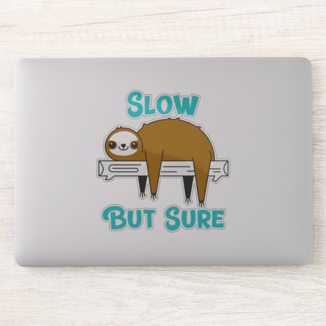 Pegatina Lento pero seguro gracioso Sloth (Ordenador)