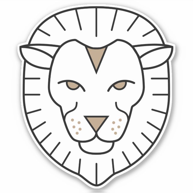 Pegatina Leo el símbolo astrológico negro del Rótulo de Fue (Anverso)