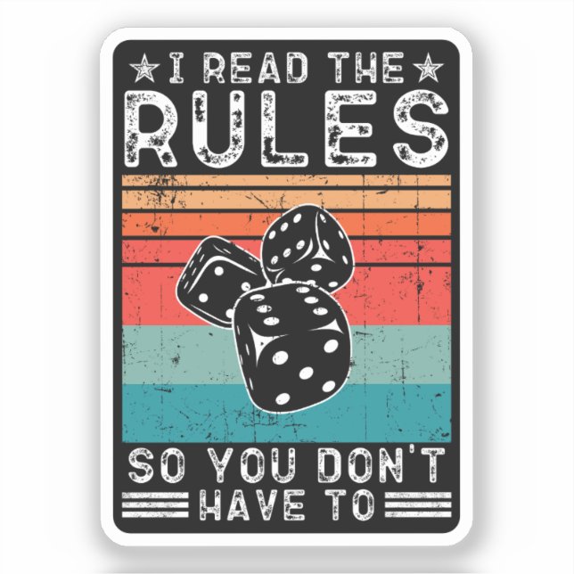 Pegatina Leo las reglas para que no tengas que jugar (Anverso)
