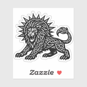 Pegatina Leo Zodíaco Sol‑Melena León   BurnsInHell
