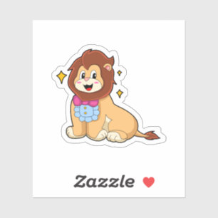 Pegatina León como Caballero con Tie.PNG