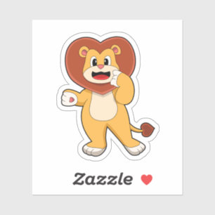 Pegatina León con corazón
