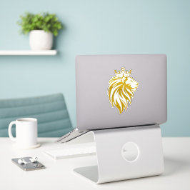 Pegatina León con corona - Estilo de oro 2