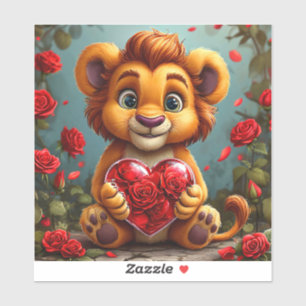 Pegatina León de dibujos animados lindo