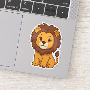 Pegatina León de dibujos animados lindo