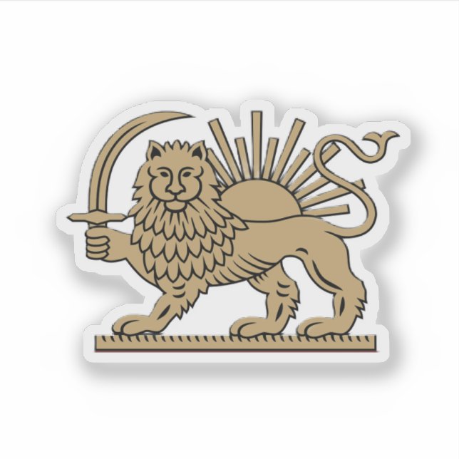 Pegatina León Persa y Sol (Anverso)