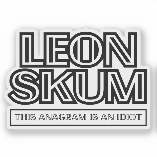 Pegatina Leon Skum | Este Anagram Es Un Idiota (Anverso)