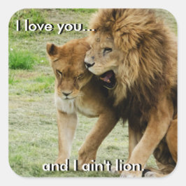 Pegatina León y Leona