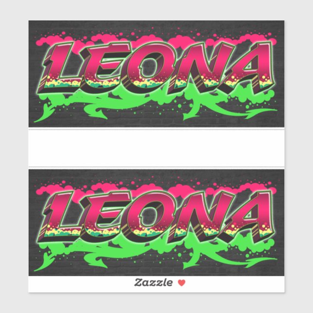 Pegatina Leona Vorname Name Graffiti Aufkleber Sticker (Hoja)