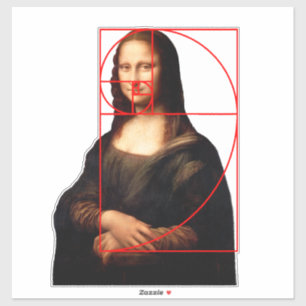 Pegatina Leonardo da Vinci Mona Lisa Fibonacci Sequence
