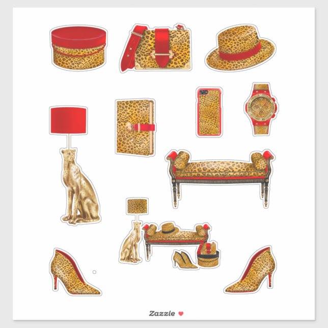 Pegatina Leopard Print Decals High Fashion Women Planner (Hoja)