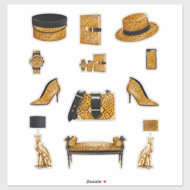 Pegatina Leopard Print Decals High Fashion Women Planner (Hoja)