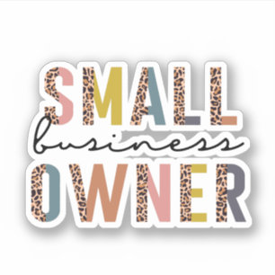 Pegatina Leopard Print Small Business Propietario