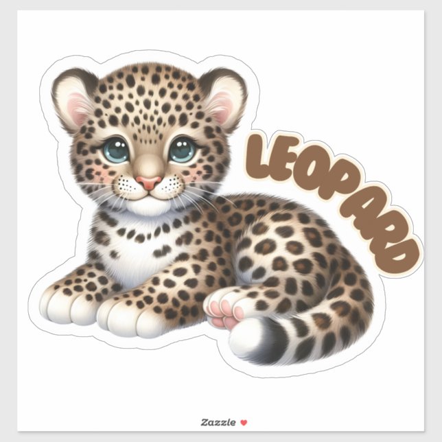 Pegatina Leopardo Adorable - Nursery (Hoja)